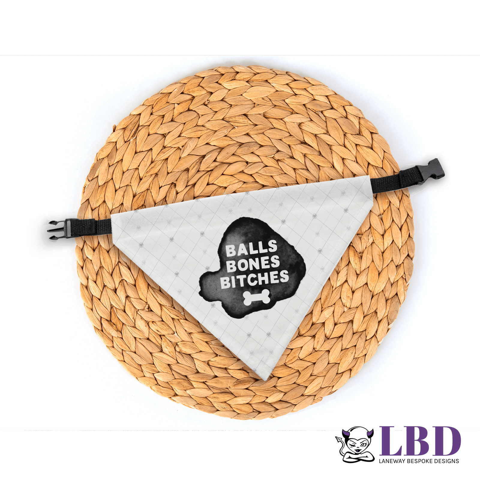 Balls, Bones & Bitches Lge Pet Bandana P/M