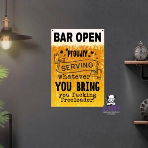 Bar Open Aluminium Sign