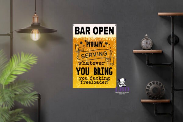 Bar Open Aluminium Sign