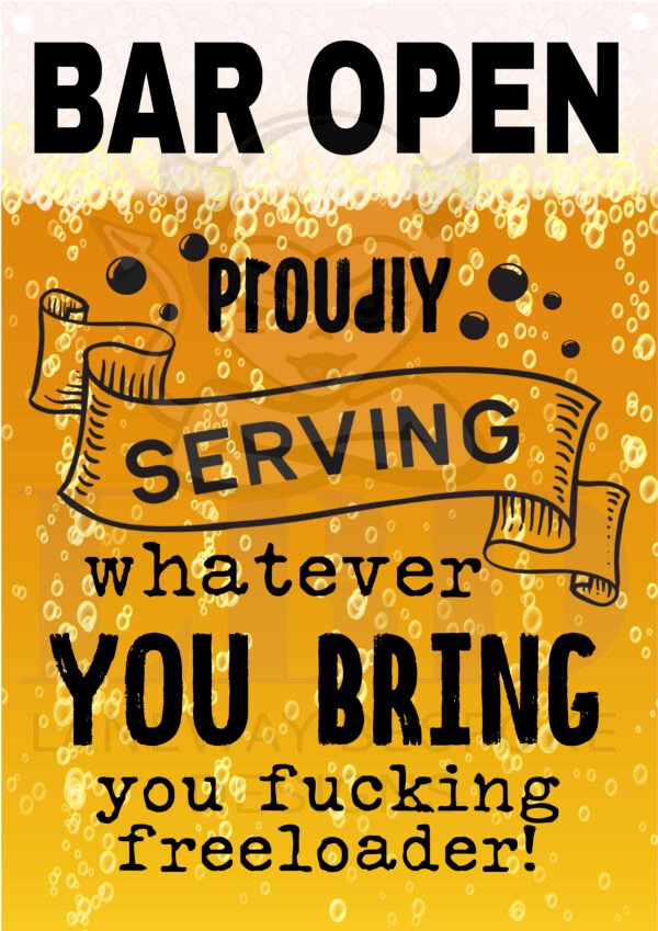 Bar Open Aluminium Sign - Image 2