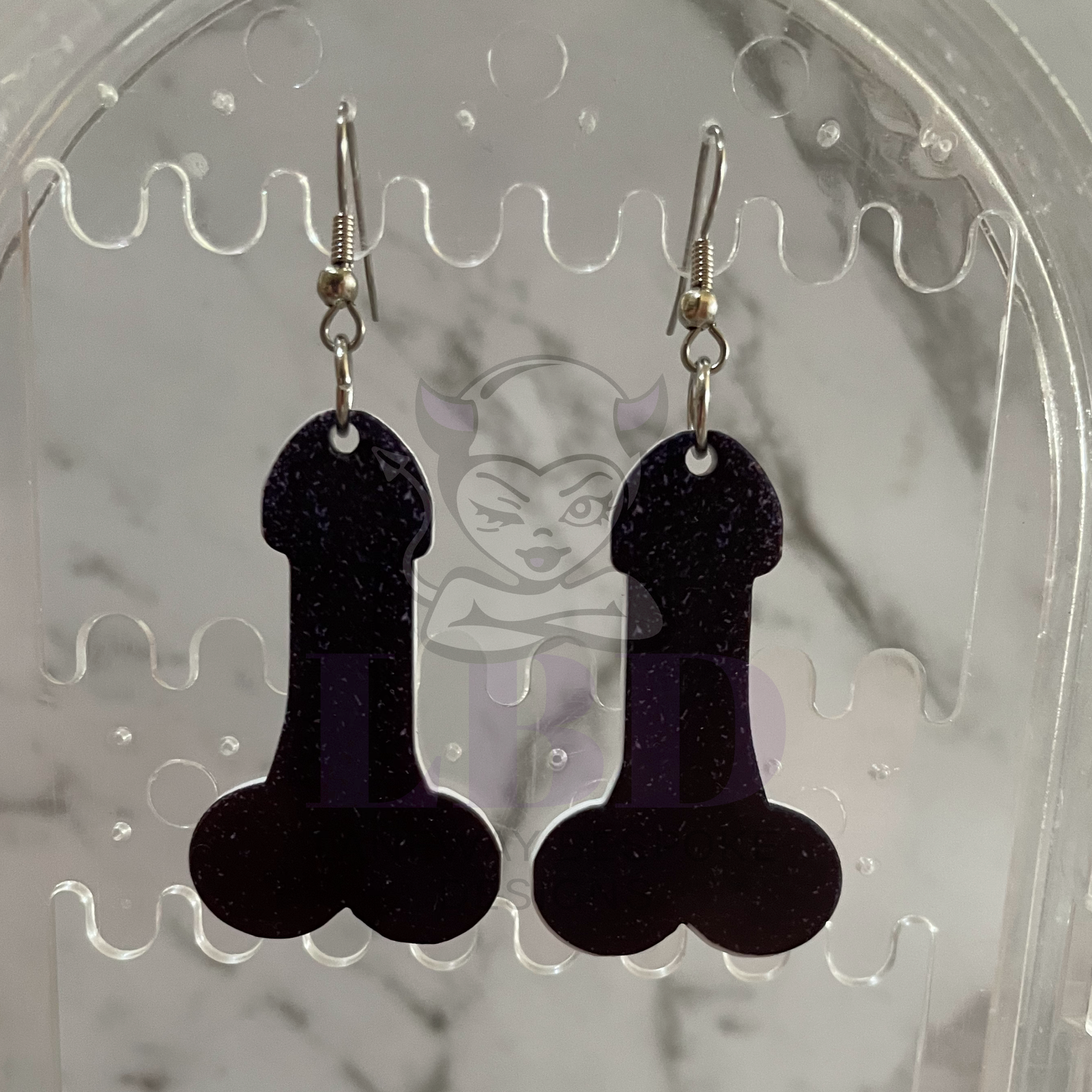 Black Dick Earrings Pre-Made