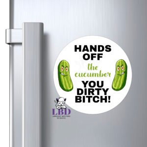 Hands Off Fridge Magnet Round